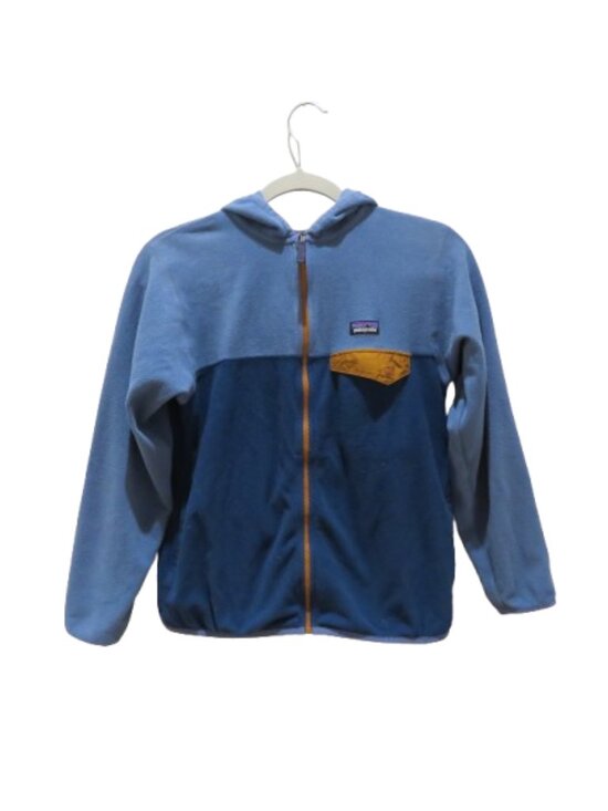 Patagonia Other - PATAGONIA Micro D Snap-T Hooded Full Zip Fleece Jacket Blue Boys Size 12 Outdoor
